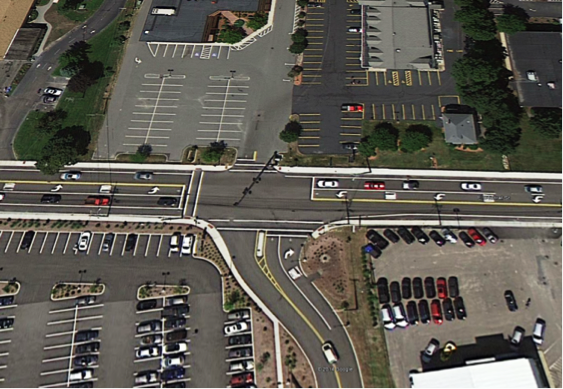 Aerial photograph of East Central Street at Big Y Store Driveway.